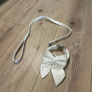 Wedding Small dog bow collar and leash